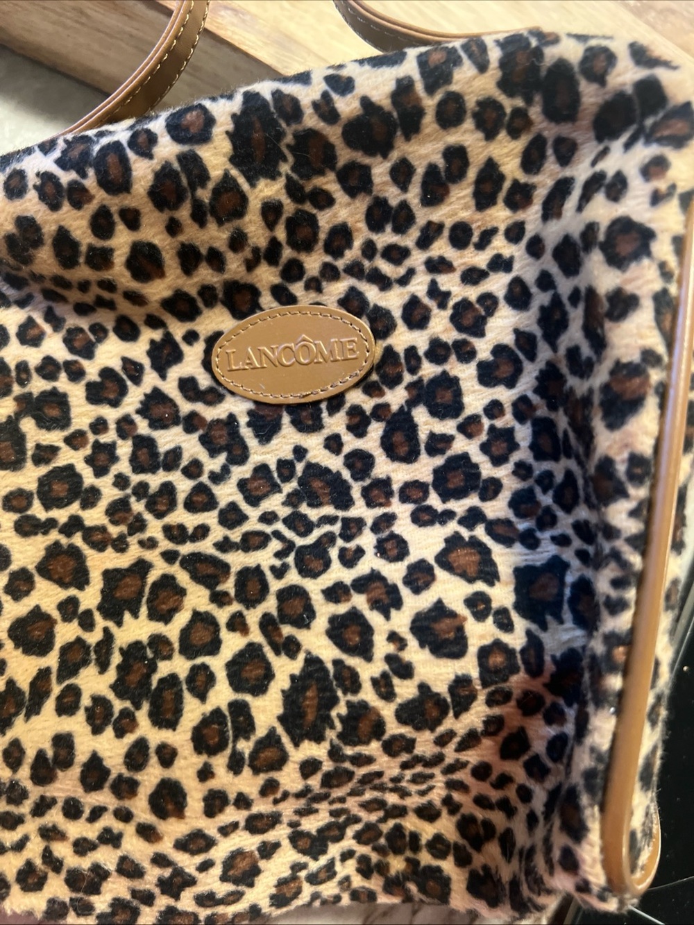 Lancome Leopard Print Cosmetic bag in Brown and Black